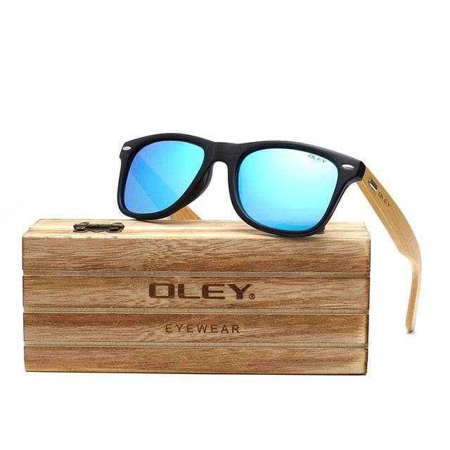 OLEY  Brand Bamboo Leg Polarized Men Sunglasses