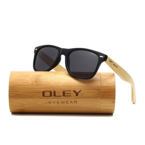 OLEY  Brand Bamboo Leg Polarized Men Sunglasses