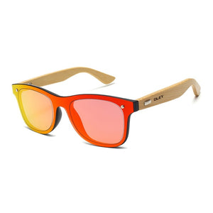 OLEY  Brand Bamboo Leg Color Film Men Sunglasses